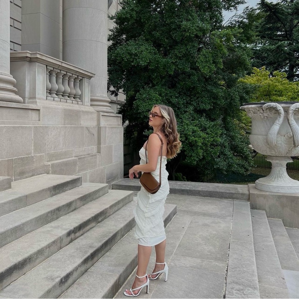 Strapless Ruffle Midi Dress from Vici Dolls ✨ in perfect condition.